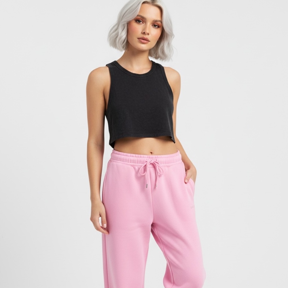 NWT SKIMS Black Cropped Boyfriend Tank Top SIZE XXS